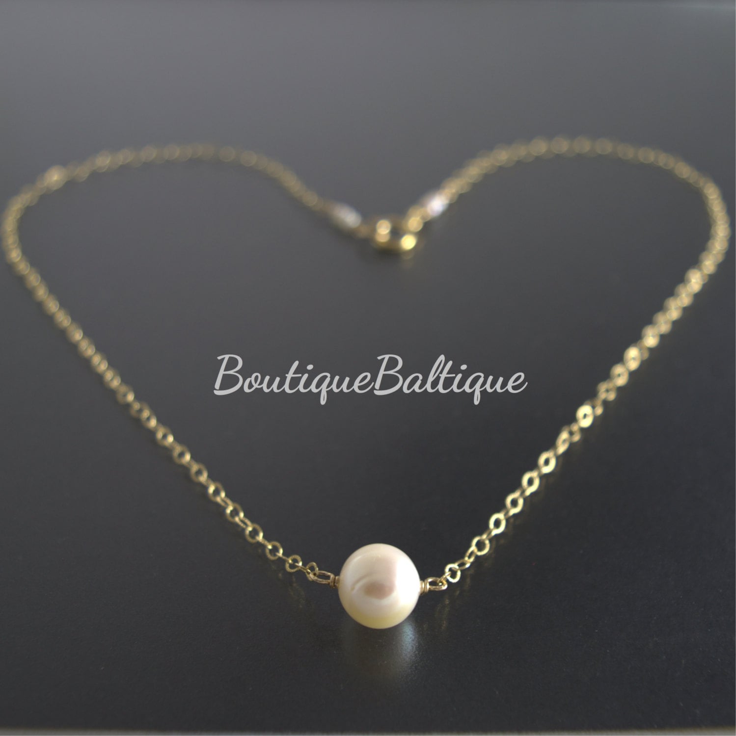 single pearl choker necklace gold chain