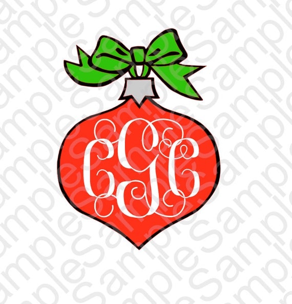 Download Christmas Ornament Monogram Frame SVG DXF and by BrocksPlayhouse