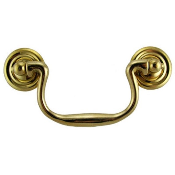 Cast Brass Swan Neck Drawer Bail Pull 3 C.C. B-8B