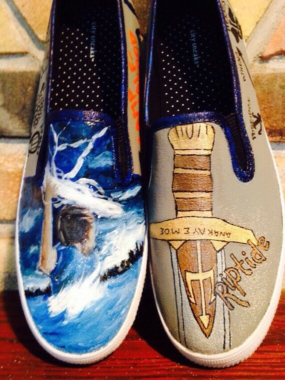 Percy Jackson Custom Painted Shoes by HeartFeltFeet on Etsy