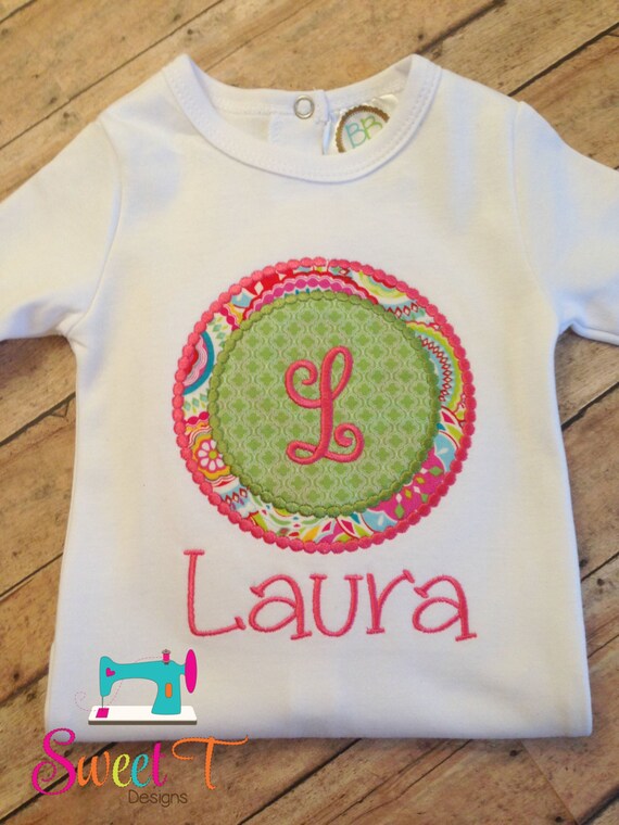 Monogrammed shirts for girls Baby girl personalized gift