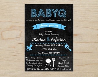 BabyQ Invitation, Baby shower boy, BabyQ boy, babyq shower invitations, baby q invitations, baby q invites, baby q shower invitation