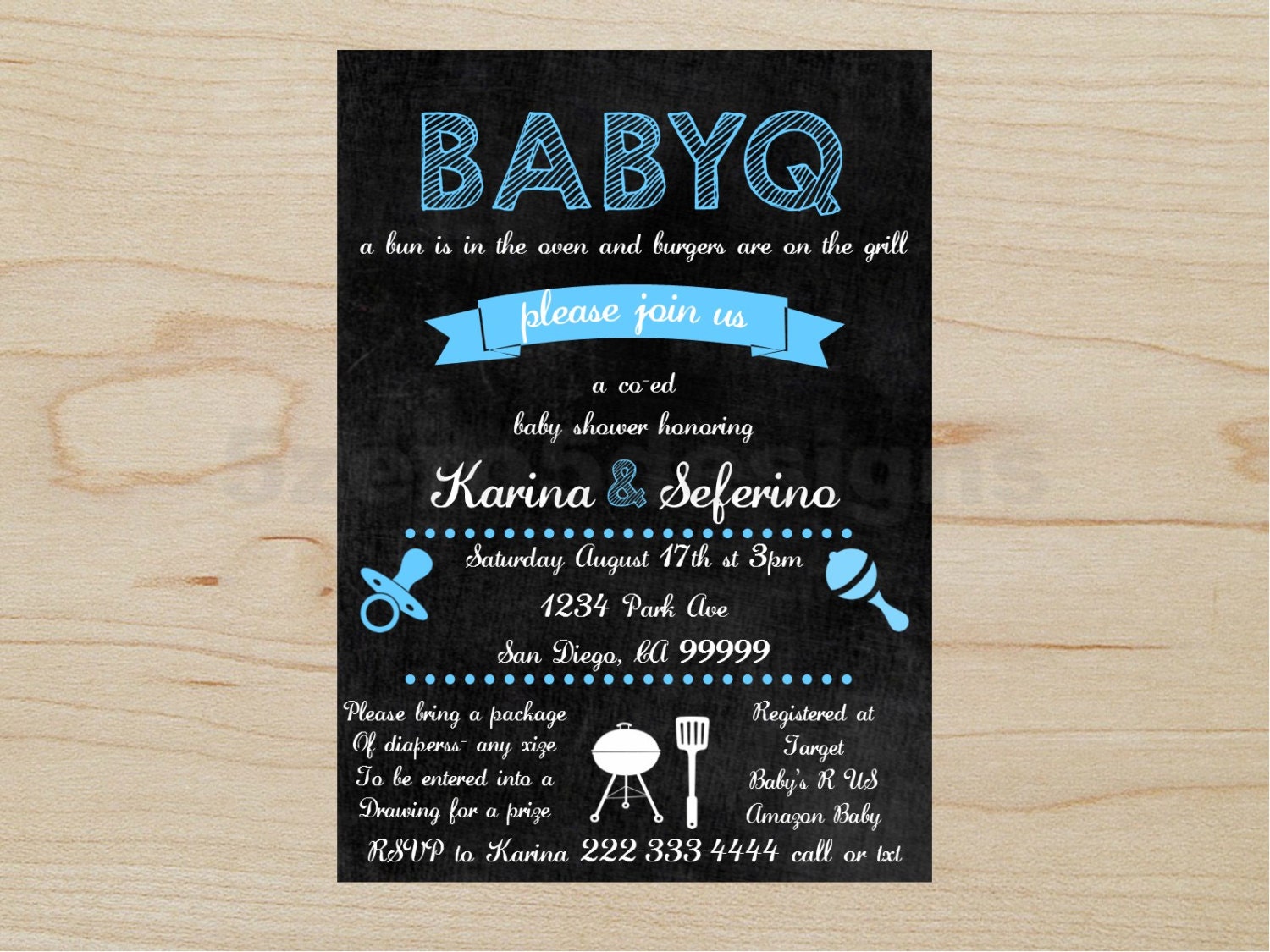 BabyQ Invitation Baby shower boy BabyQ boy babyq shower