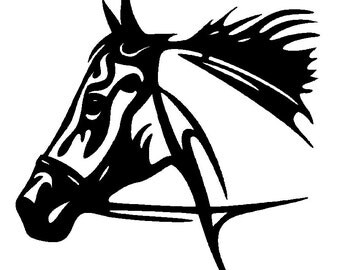 Tribal horse head DXF file