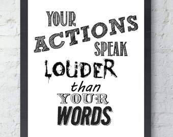 Actions speak louder | Etsy