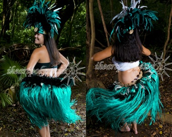 Tahitian dance costume reversible 2 in 1 hip belt