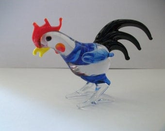 Lot De 5 Figurines Coq En Cristal - Collection Verrerie - Taille 6 à 12 Cm