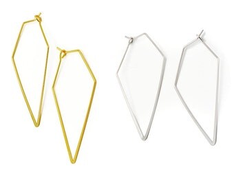 Geometric Brass Earrings Minimalist Geometric Jewelry, BE129-G, BE129-S
