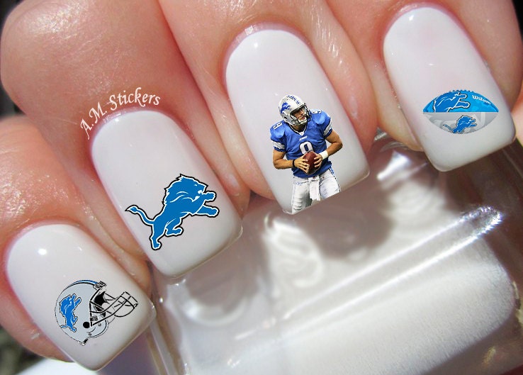 36 Detroit Lions Nail Decals