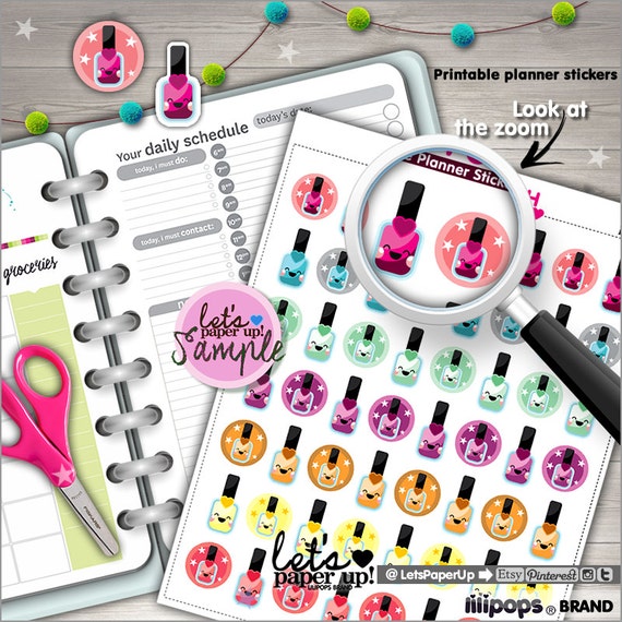 60%OFF - Nail Polish Stickers, Printable Planner Stickers, Planner Stickers, Kawaii Stickers, Cute Stickers, Planner Accessories, Nail Stamp Il_570xn
