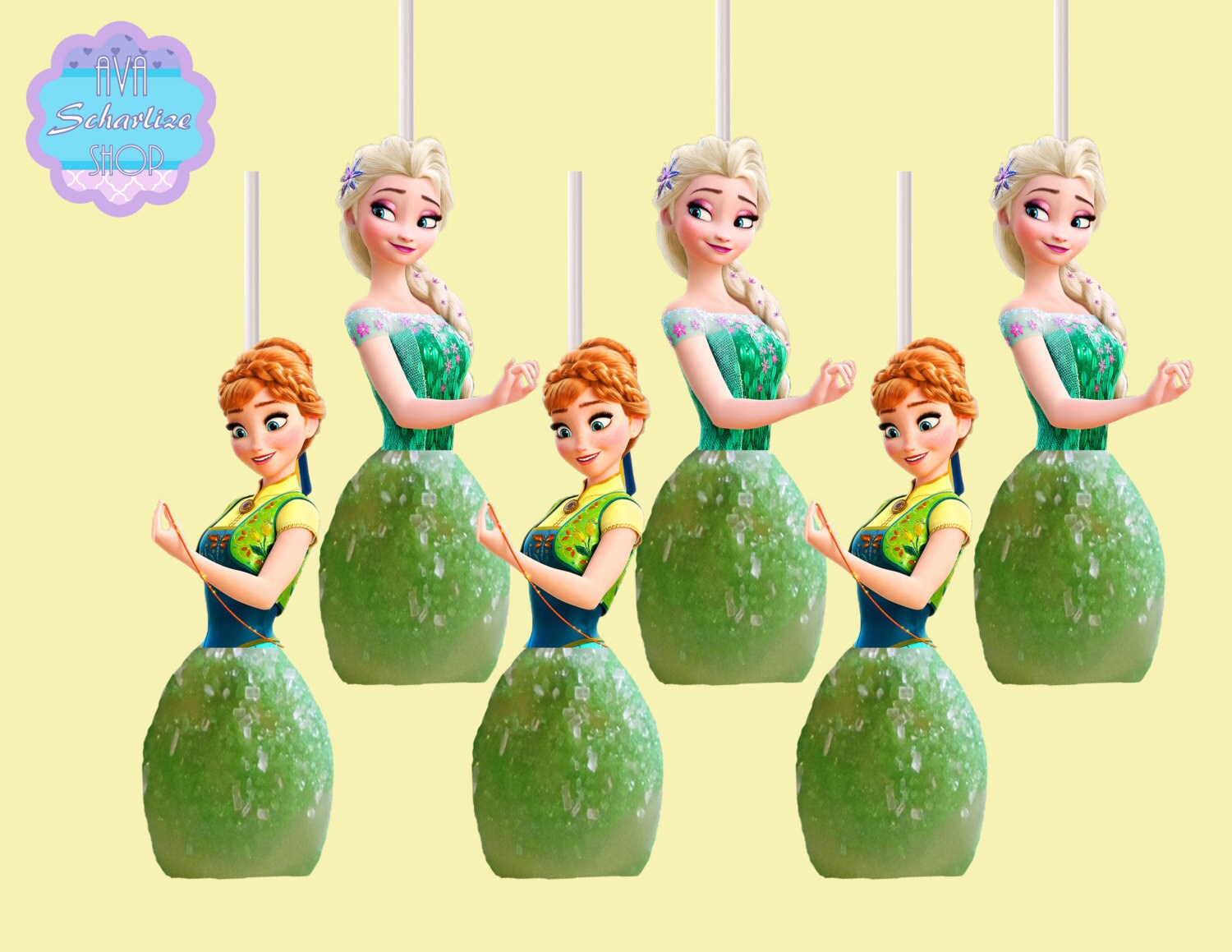 Frozen Fever Cake Pop Toppers Marshmallow Topper INSTANT