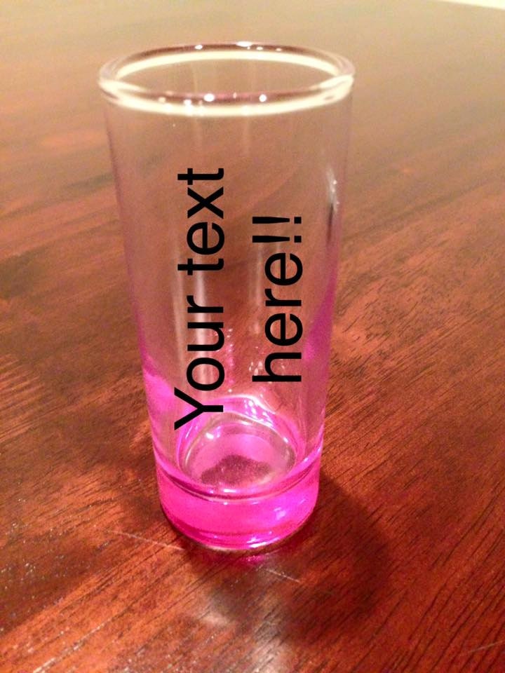 pink shot glass bridal party personalized shot glass