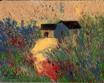 Oil on panel by Edgar Stoebel