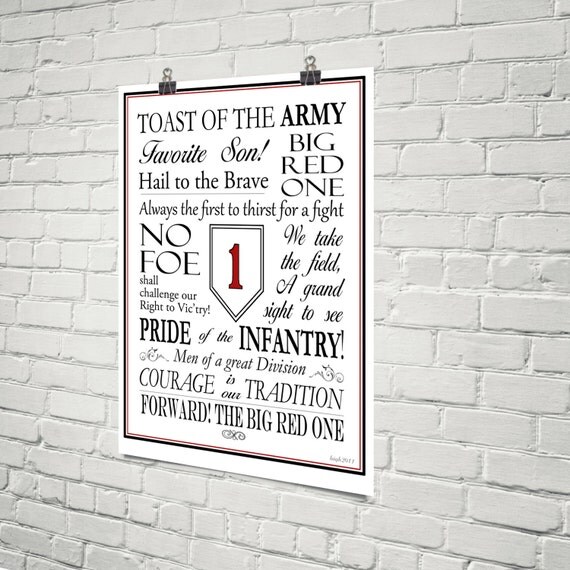 Big Red One Division Song Poster UNFRAMED