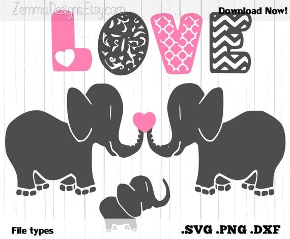 Elephant svg svg files cute svg files Elephant love