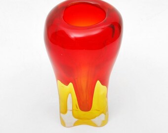 Colorful Sommerso Murano Glass Vase, Circa 1960