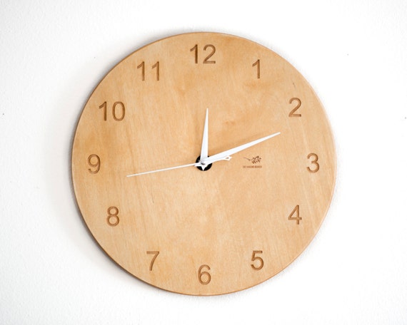 Engraved Wood Wall Clock by TheHangingBranch on Etsy