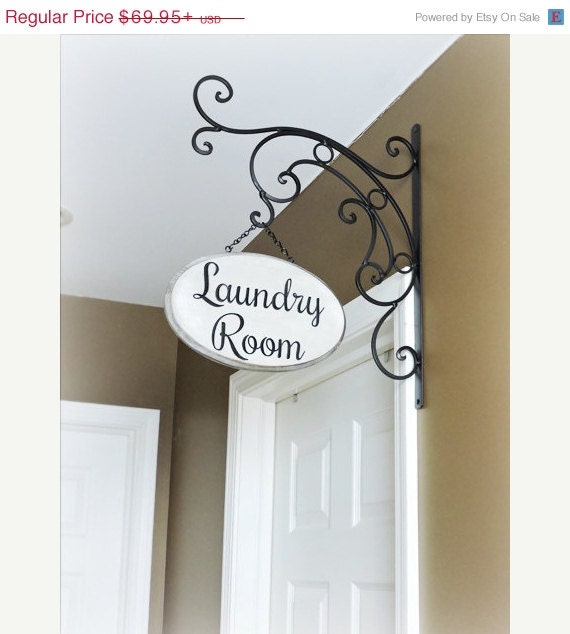 ON SALE Shabby Chic Signs, Custom Wood Signs, Personalized, Laundry Sign, Office, Powder Room, Cottage Chic Decor, French Country Decor, Bat