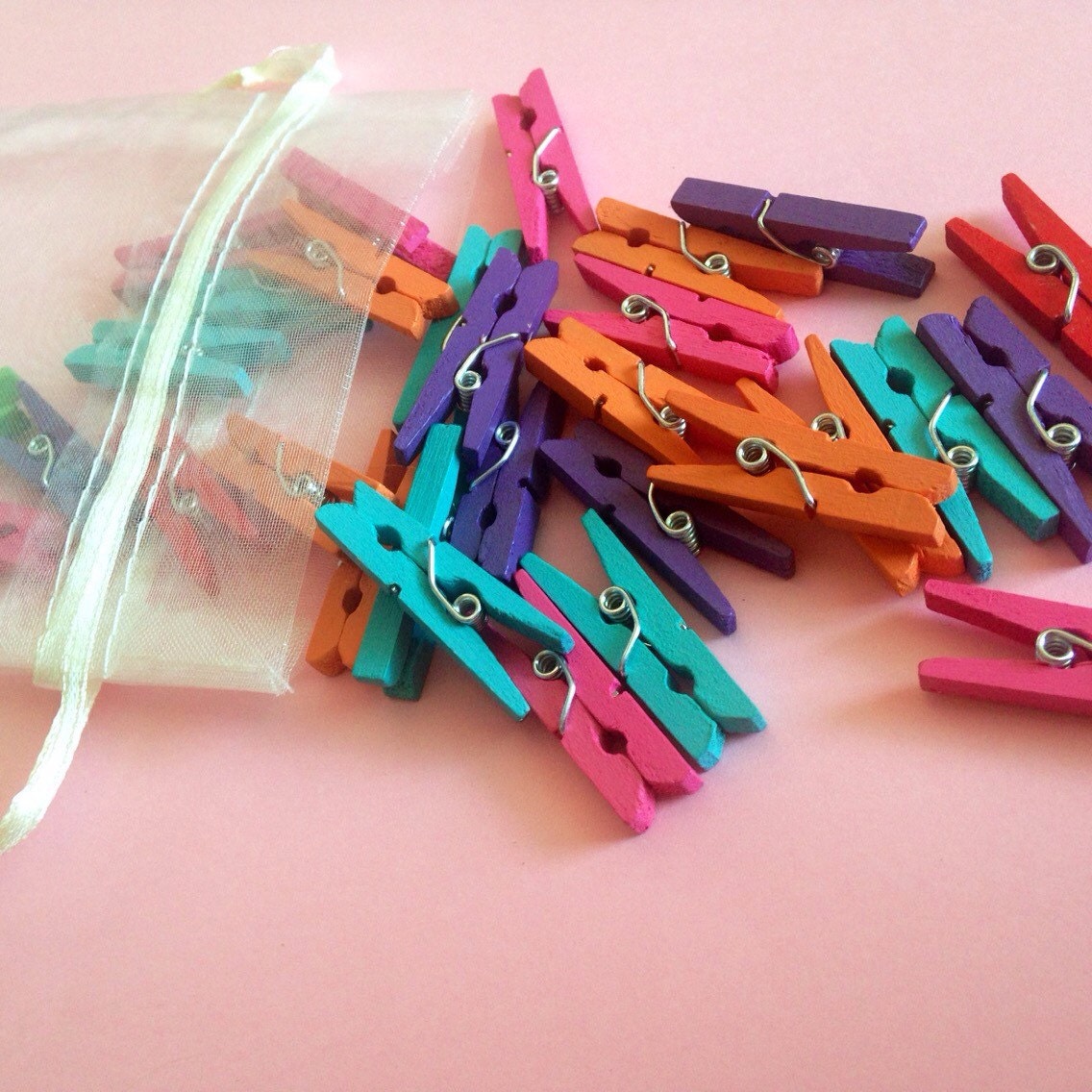 Mini Clothespins / Colorful Clothespins / Tiny Clothespins / Cute DIY