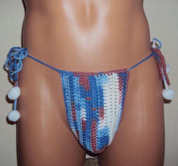 Men's G String Thong Open Crotch Crochet Handmade