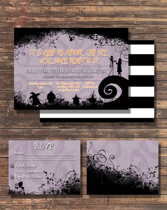 Items similar to DIGITAL Nightmare Before Christmas Wedding Invitations