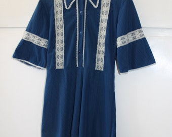 Vintage 1970s Cowgirl Bohemian Dress | Size 8