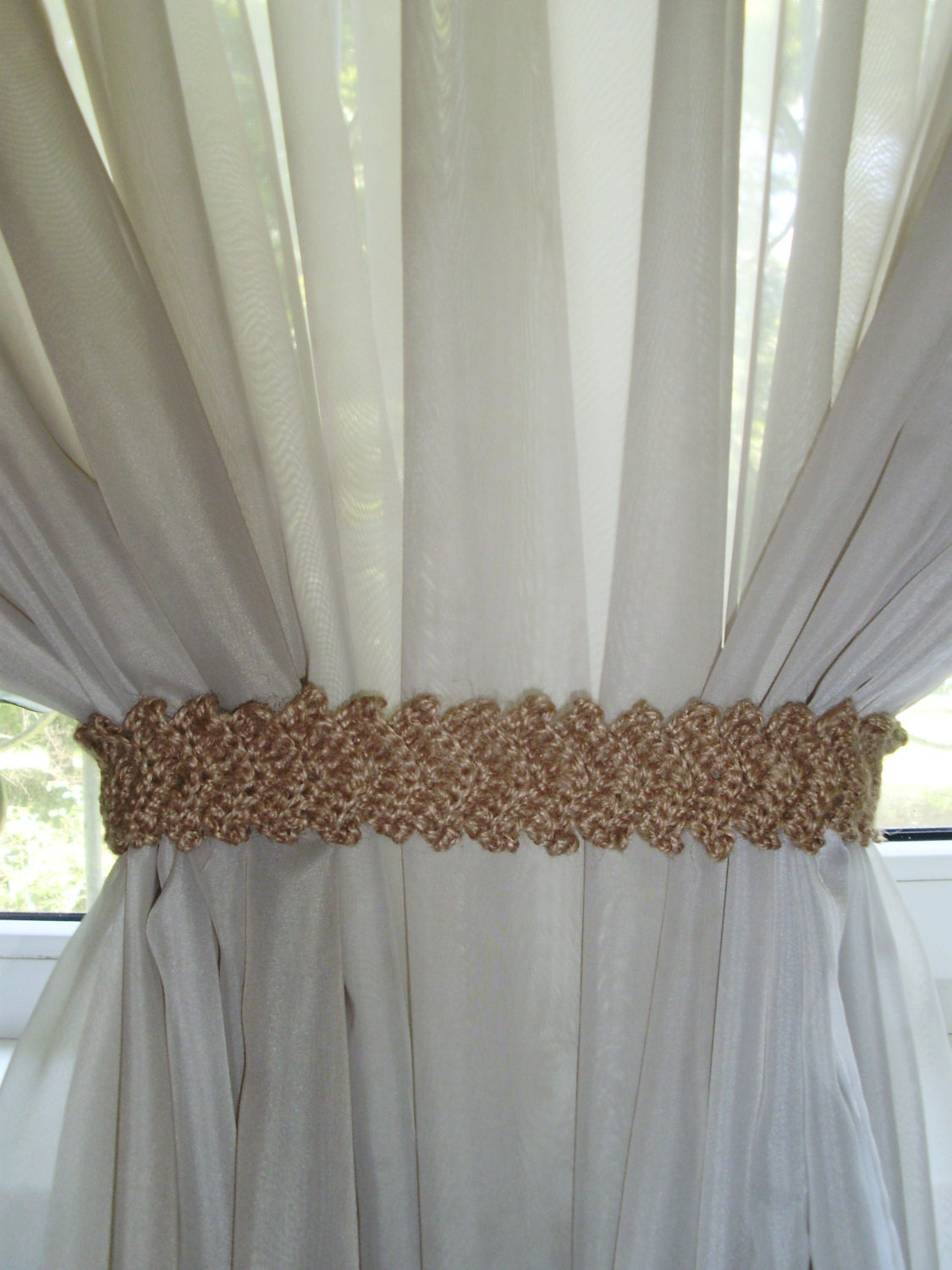 Simple rustic curtain Tie back Natural Jute Curtain Tie Back