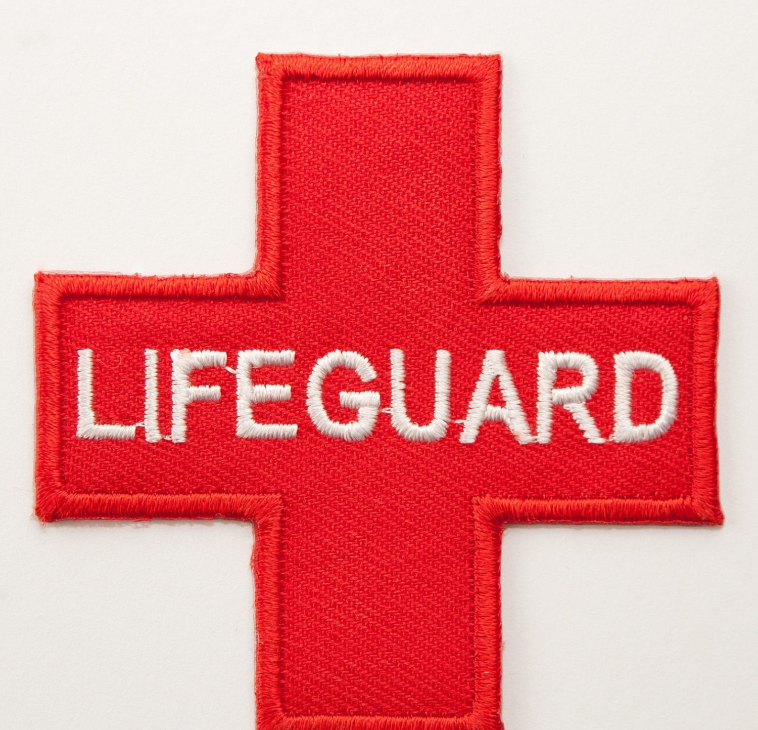 Lifeguard Patch 3 Embroidered Iron on Badge Red Cross.