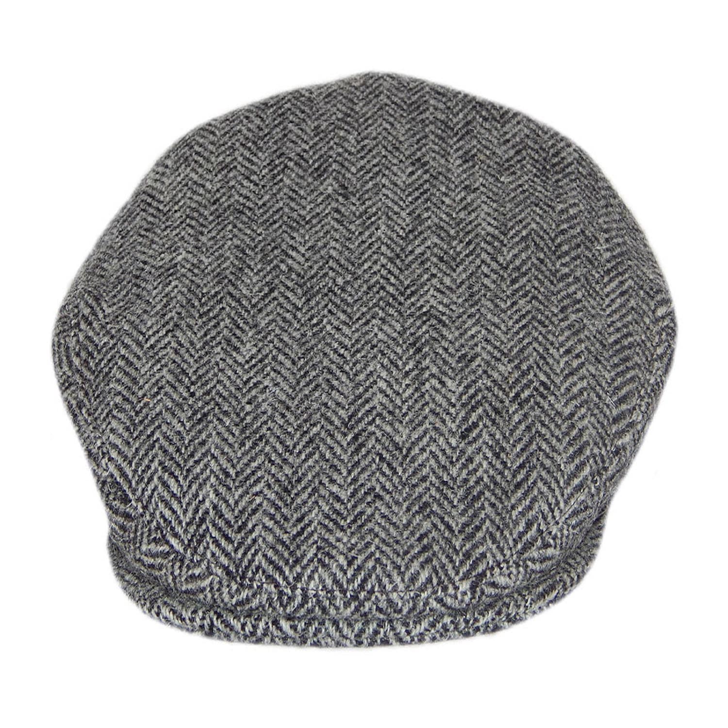 Harris Tweed Flat Cap Grey Herringbone Handmade