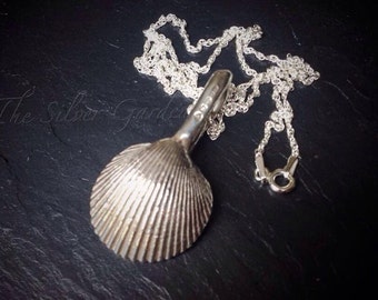 Silver Cockle Shell Necklace, Spoon Necklace, Upcycled Jewellery, Shell Necklace, Cockle Shell, Silverware Necklace, Valentines, Mothers Day