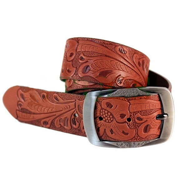 Women's leather belt Brown leather belt Handmade by LODLeatherman