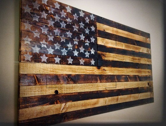 Large Reclaimed Wood American Flag