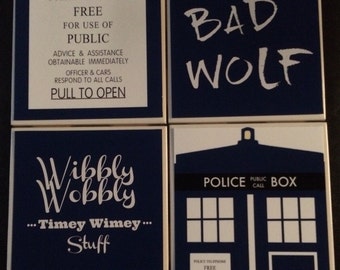 Doctor Who Inspired Drink Coasters | Set of 4