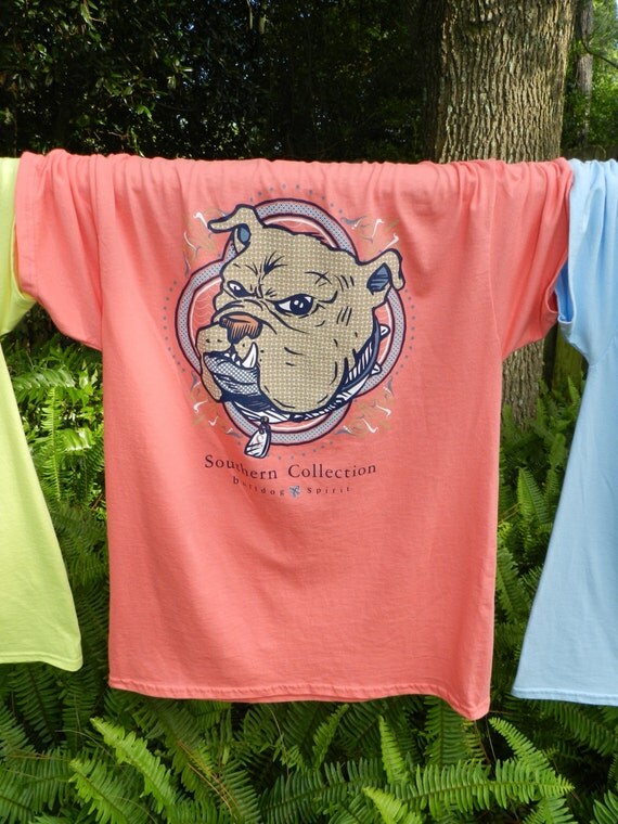 Bulldog Spirit tshirt shirt color coral by SouthernCollection1