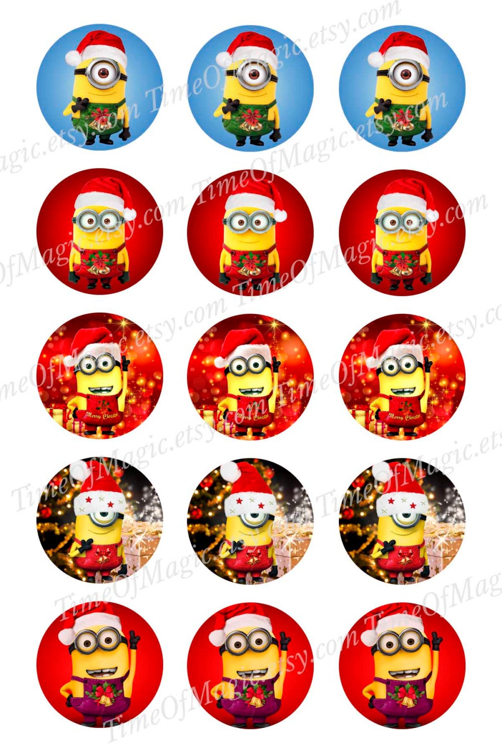 Merry Christmas Minions Digital Collage Sheet Despicable Me 1