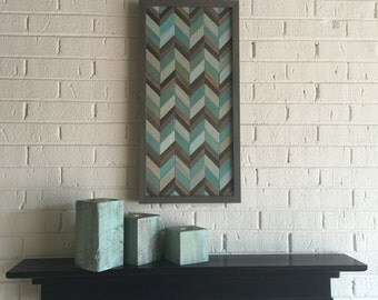 chevron wood wall art - reclaimed wood wall art - chevron pattern wood wall art- wall decor - chevron-wood wall decor