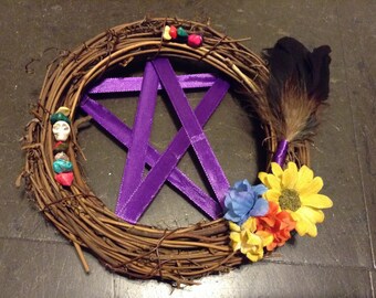 Colorful Pentacle Wreath