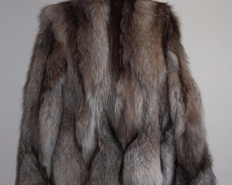 Crystal Fox Fur Coat/Fur jacket Women's/ Luxury gift/ Wedding,or anniversary present