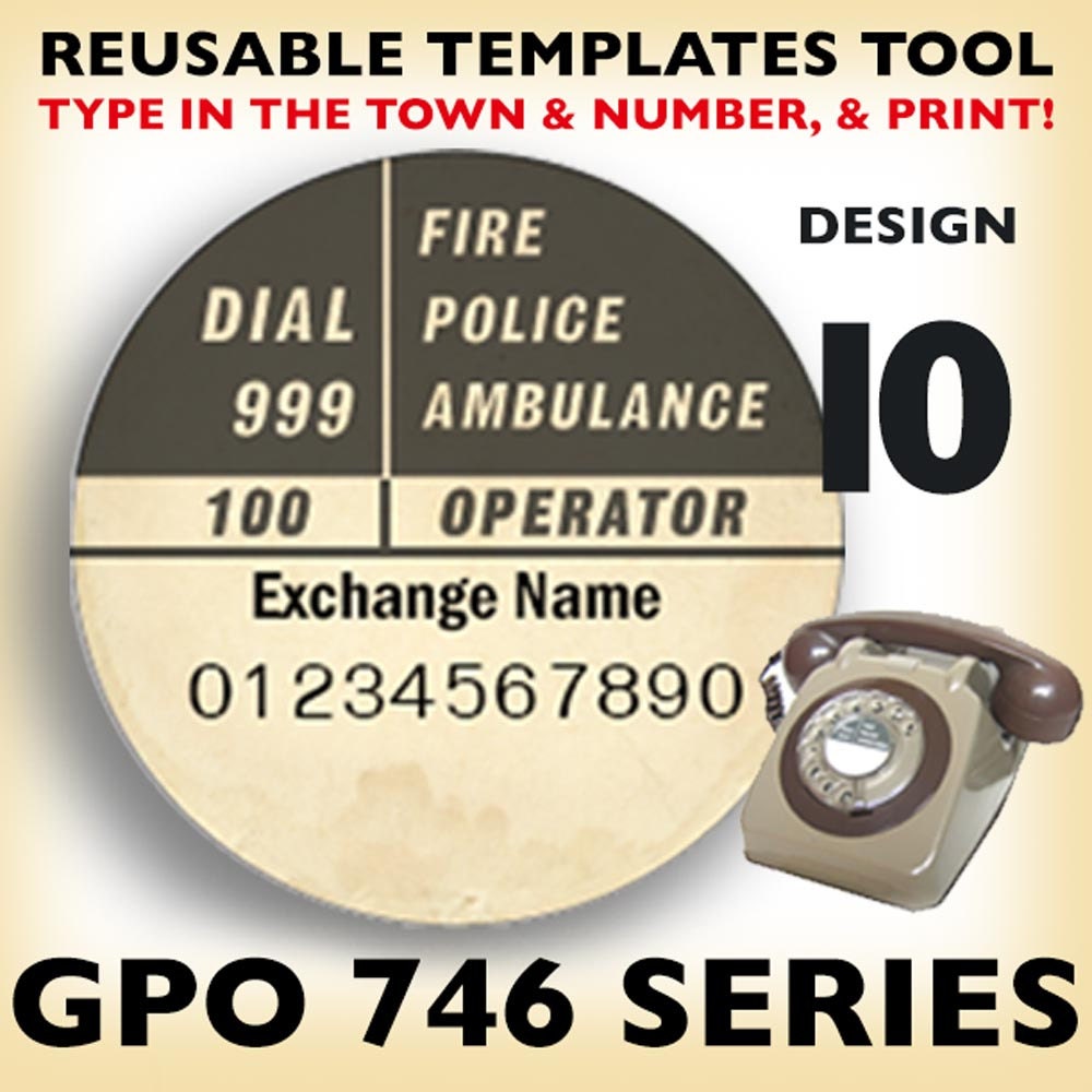 Telephone Dial Label Maker Reusable Customise Your Vintage