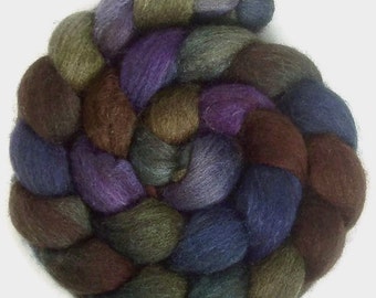 Handpainted Dark BFL Wool Roving - 4 oz. CALYPSO - Spinning Fiber