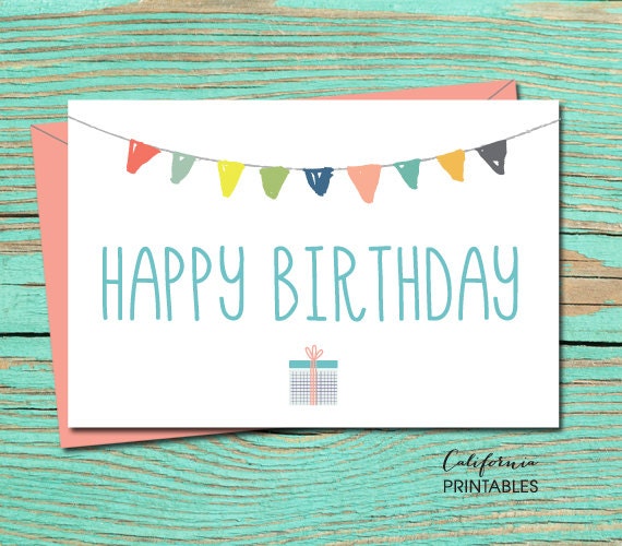 happy birthday printable card happy birthday card diy