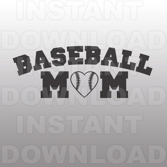 Download Baseball Mom SVG FileBaseball Mom with Heart SVG FileVector