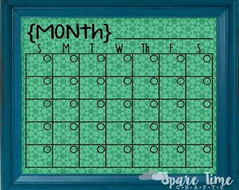 Calendar Vinyl - DECAL ONLY - 16 x 20 or 11 x 14 - Dry Erase Calendar