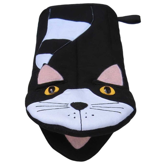 Cat Oven Mitt Character Puppet by collisionware on Etsy