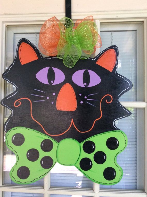 Items similar to Front door decor, Halloween door hanger, fall door