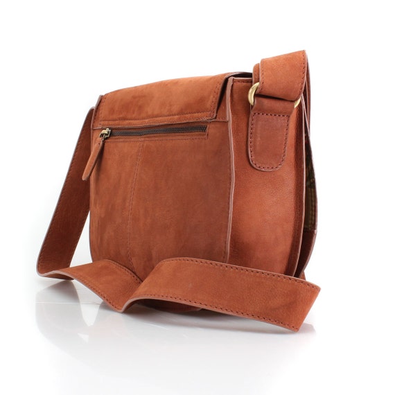 small tan leather cross body bag