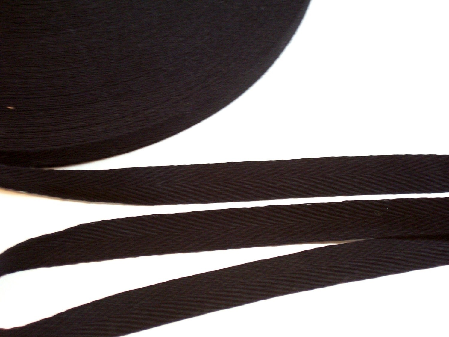 Black Twill Tape Black Cotton Twill Tape Ribbon 1/2 inch wide