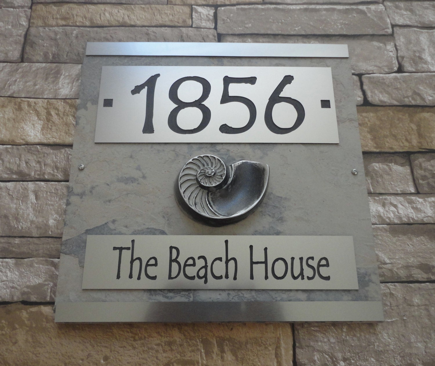Beach House Sign Nautilus Shell House Numbers