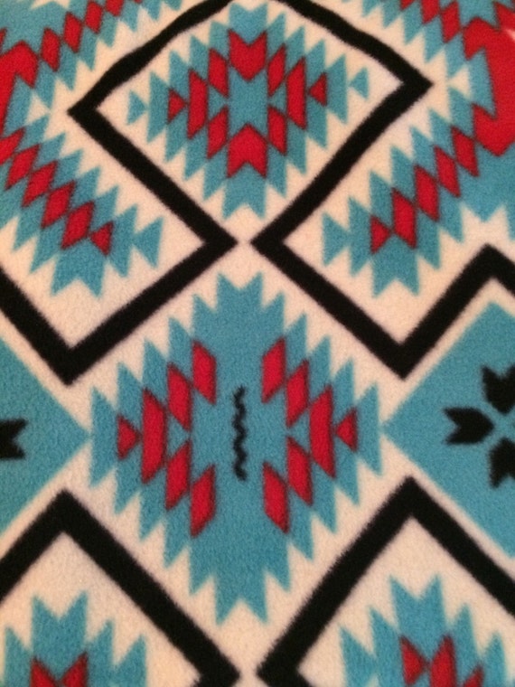 Fleece Small Turquoise Southwest Blanket