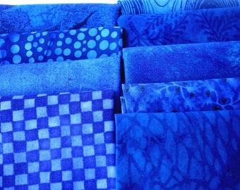 Blue Variety Fabric Fat Quarter 9 pack